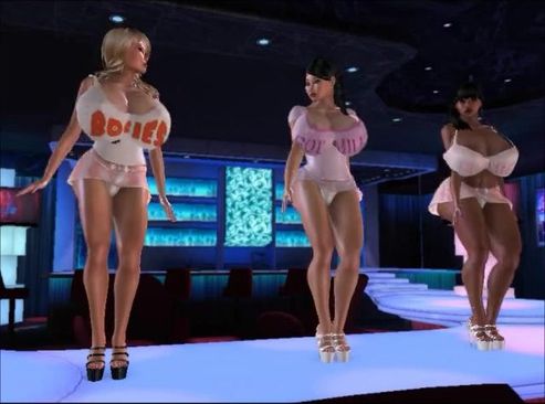 Прекрасный 3D эротический мультфильм с девушками и их большими дойками